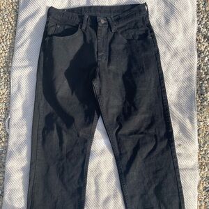 Wrangler Men's Black Slim Straight Jeans - Classic Five-Pocket Style